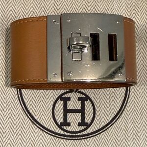 Hermes Kelly Dog Wrap Brown Leather Good Condition Authentic